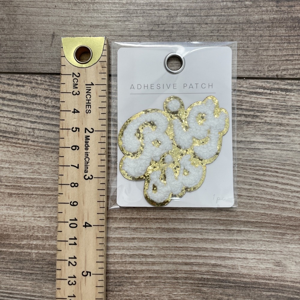 Horizon Group USA Big Sis White Gold Chenille Adhesive Patch Lot of 21